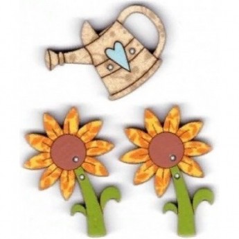 Декоративные пуговицы Цветы и лейка AURORA AU-B4685